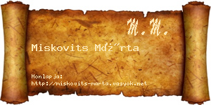 Miskovits Márta névjegykártya