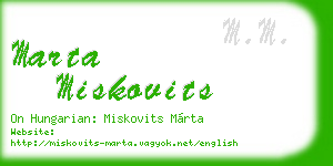 marta miskovits business card