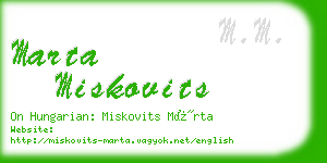 marta miskovits business card